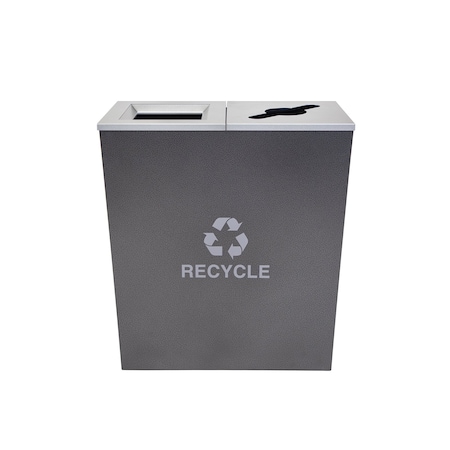 Ex-Cell Kaiser 36-Gal. Two Stream Receptacle - Steel, Hammered Charcoal RC-MTR-2 HCCL